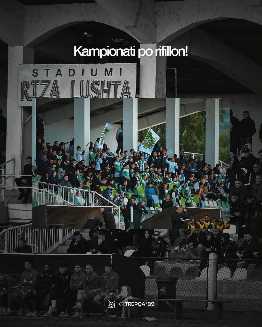 Tifozët e KF Trepça ’89 në tribunën e Stadiumit “Riza Lushta”